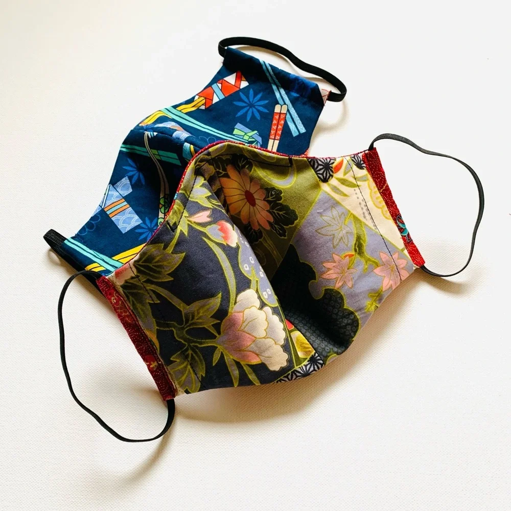 NEW Handmade Red Gold Toys Print Face Mask